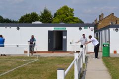 Behind nearside goal looking towards members bar.